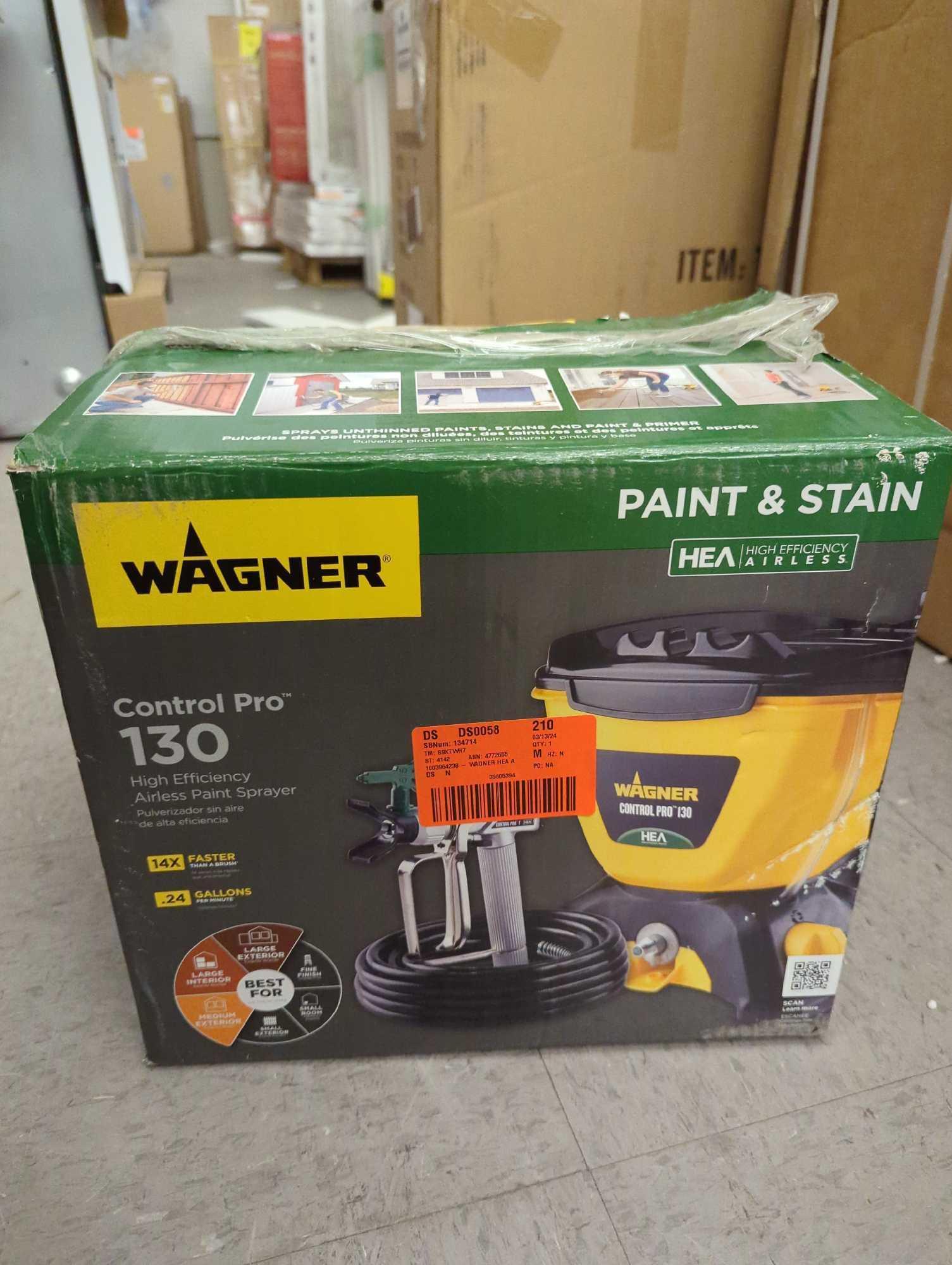 Wagner Control Pro 130 High Efficiency Airless Power Tank Paint and Stain Sprayer, MSRP 229.00, UNIT