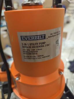 Everbilt 1/4 HP 2-in-1 Submersible Utility and Transfer Pump, Appears to be Highly Used Retail Price