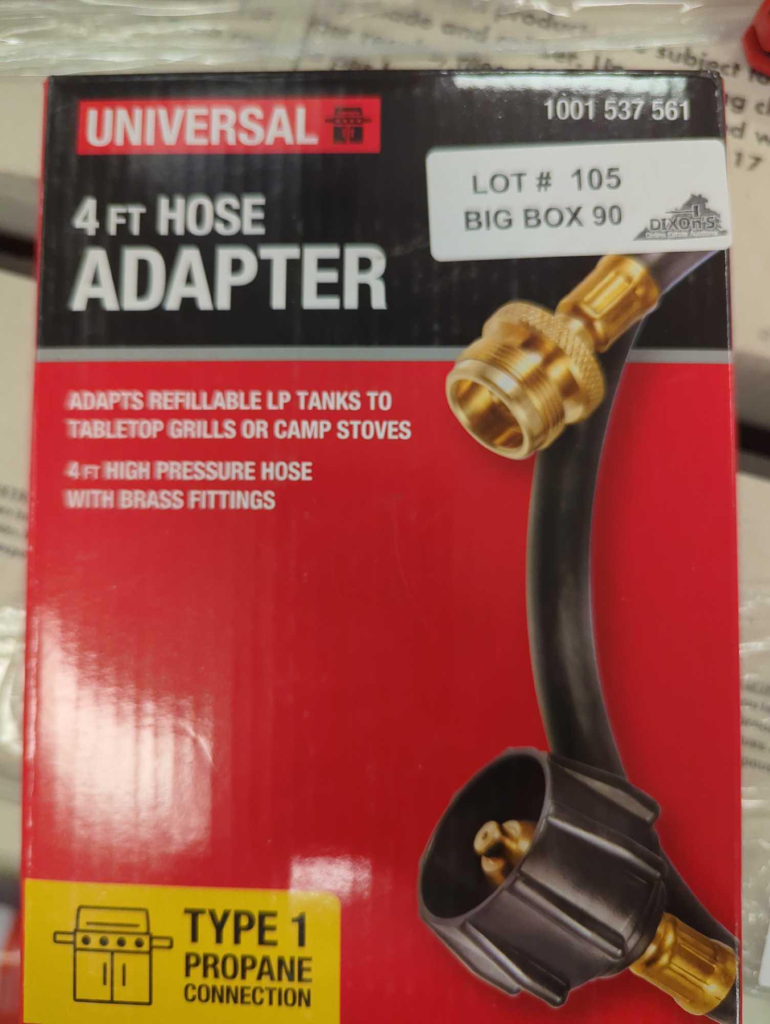 Universal 4 ft. Hose with Adaptor, Appears to be New in Factory Sealed Box Retail Price Value $23,