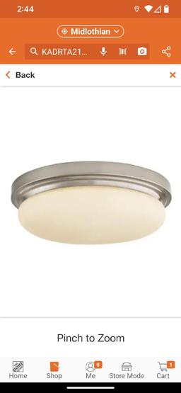 Hampton Bay Chilton 15 in. Light Brushed Nickel Adjustable CCT Integrated LED Flush Mount with Glass
