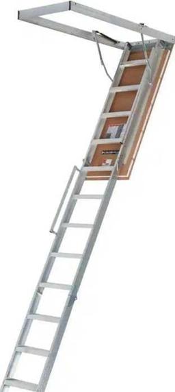 Louisville Ladder Energy Efficient 10 ft.- 12 ft., 25.5 in. x 63 in. Insulated Aluminum Attic Ladder