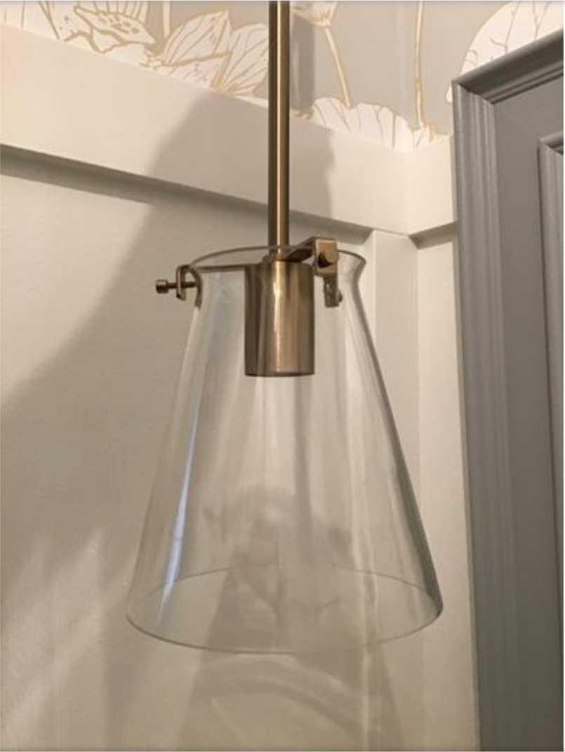 Generation Lighting Blaine 1-Light Satin Brass Hanging Pendant with Clear Glass Shade, Retail Price