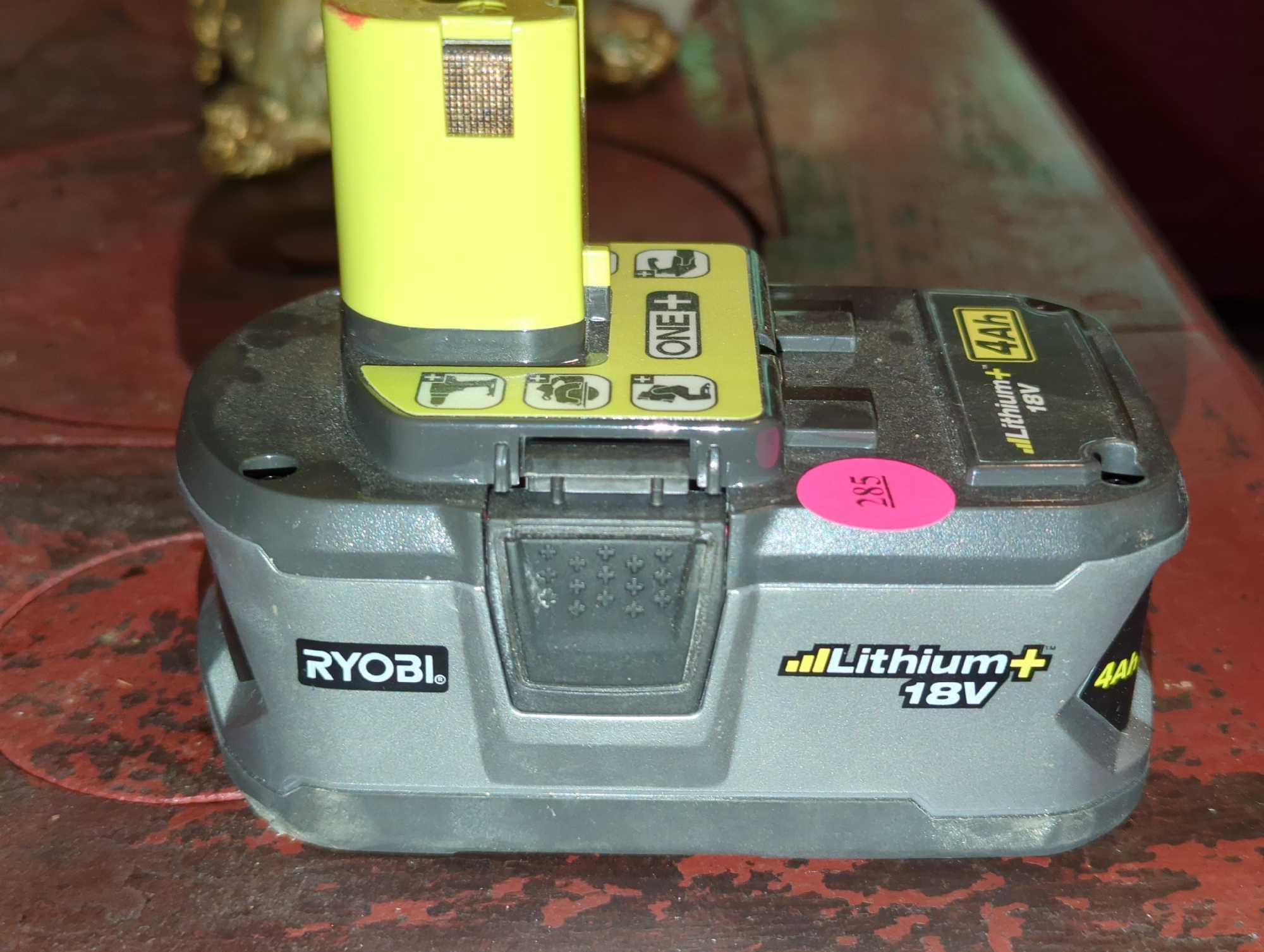 (KIT) RYOBI 18-VOLT ONE+ LITHIUM-ION 4.0 AH HIGH CAPACITY BATTERY, TESTED WORKS, WHAT YOU SEE IN