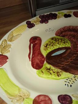 (KIT) GORGEOUS LARGE 18.75?X 14.25? TURKEY PLATTER, THANKSGIVING, HARVEST, HOLIDAY, WHAT YOU SEE IN