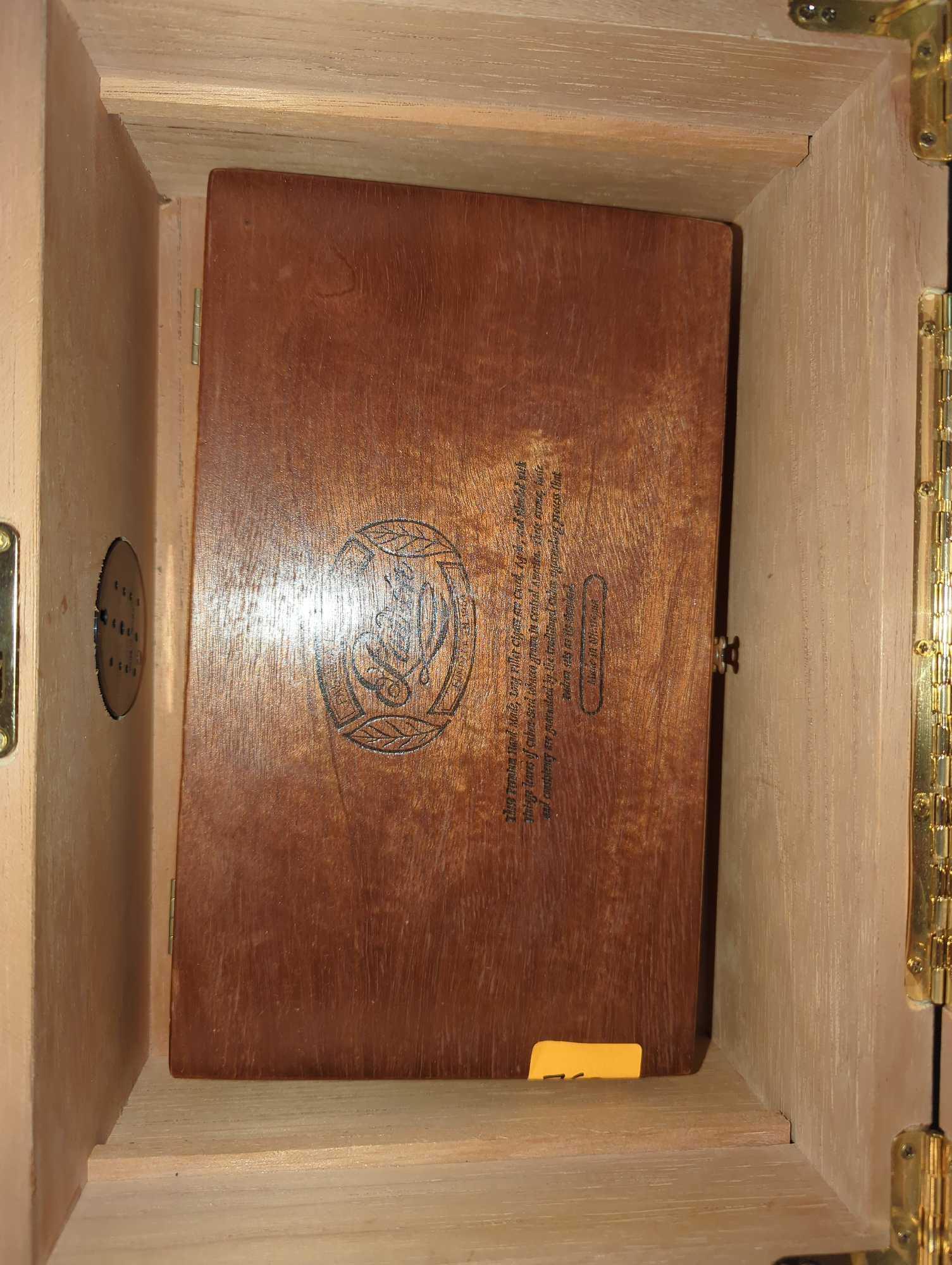 (BR3) LOT OF 3 WOODEN CIGAR BOXES, APPEARS TO HAVE SOME MINOR WEAR, BOX 1 DIMENSIONS - 6" H X 14" W