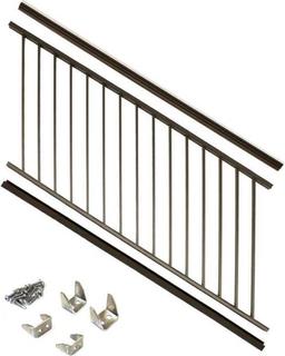 Aria Railing 42 in. x 6 ft. Bronze Powder Coated Aluminum Preassembled Deck Stair Railing, Retail