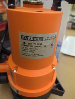 Everbilt 1/4 HP 2-in-1 Submersible Utility and Transfer Pump, Appears to be New in Open Box Retail