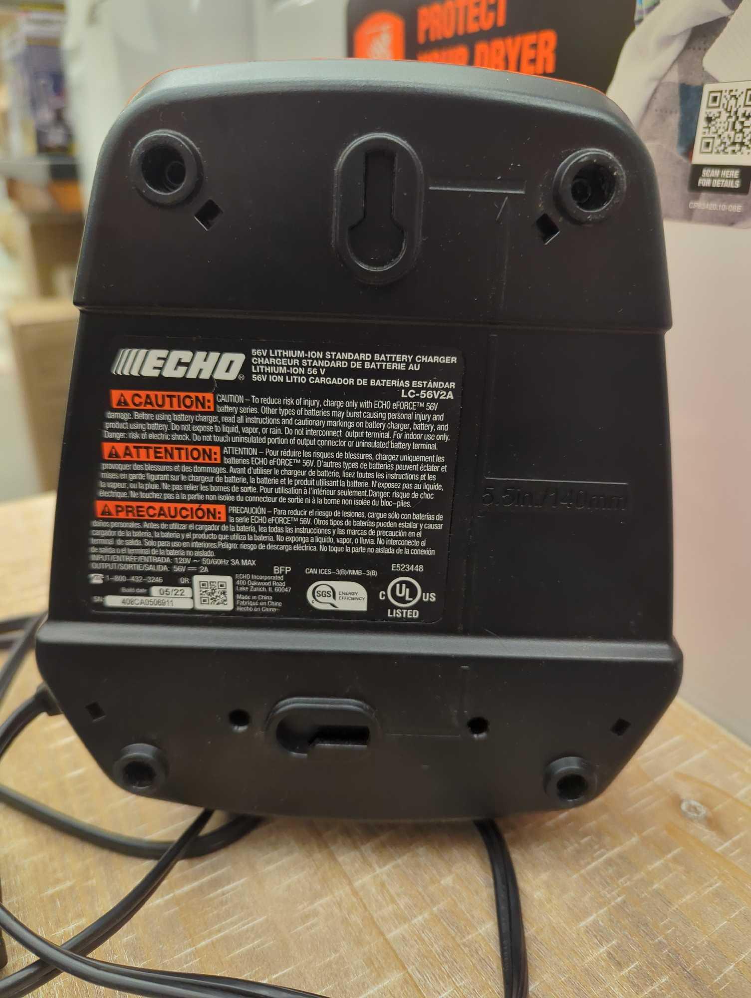 ( No Battery) ECHO eFORCE 56V Standard Charger, NO BATTERY Appears to be New Out of the Package