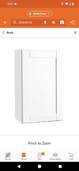 Hampton Bay Shaker 18 in. W x 12 in. D x 30 in. H Assembled Wall Kitchen Cabinet in Satin White,