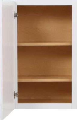 Hampton Bay Shaker 18 in. W x 12 in. D x 30 in. H Assembled Wall Kitchen Cabinet in Satin White,