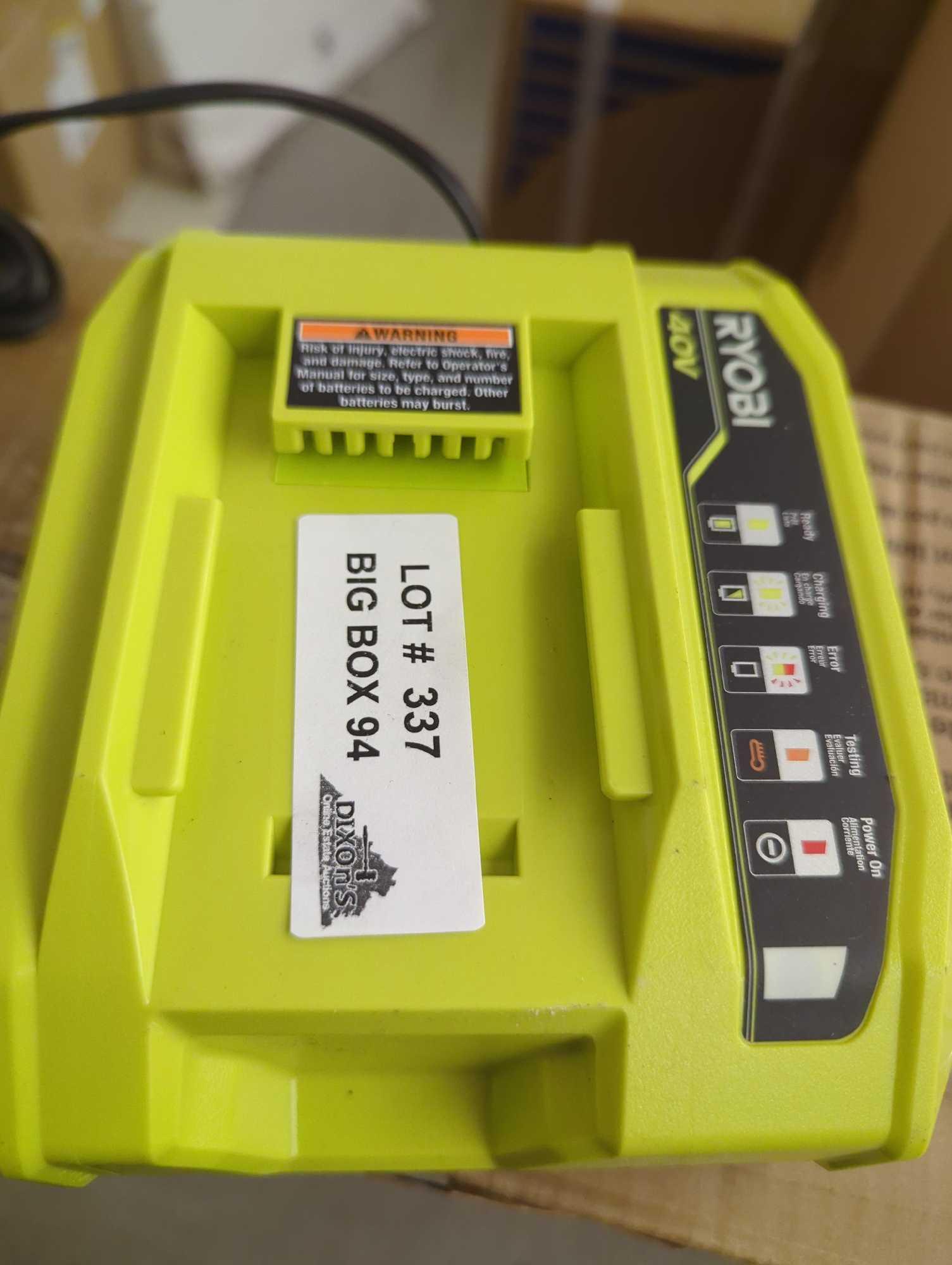 RYOBI 40V Lithium-Ion Rapid Charger, Model OP406VNM, Retail Price $119, Appears to be Used, What You