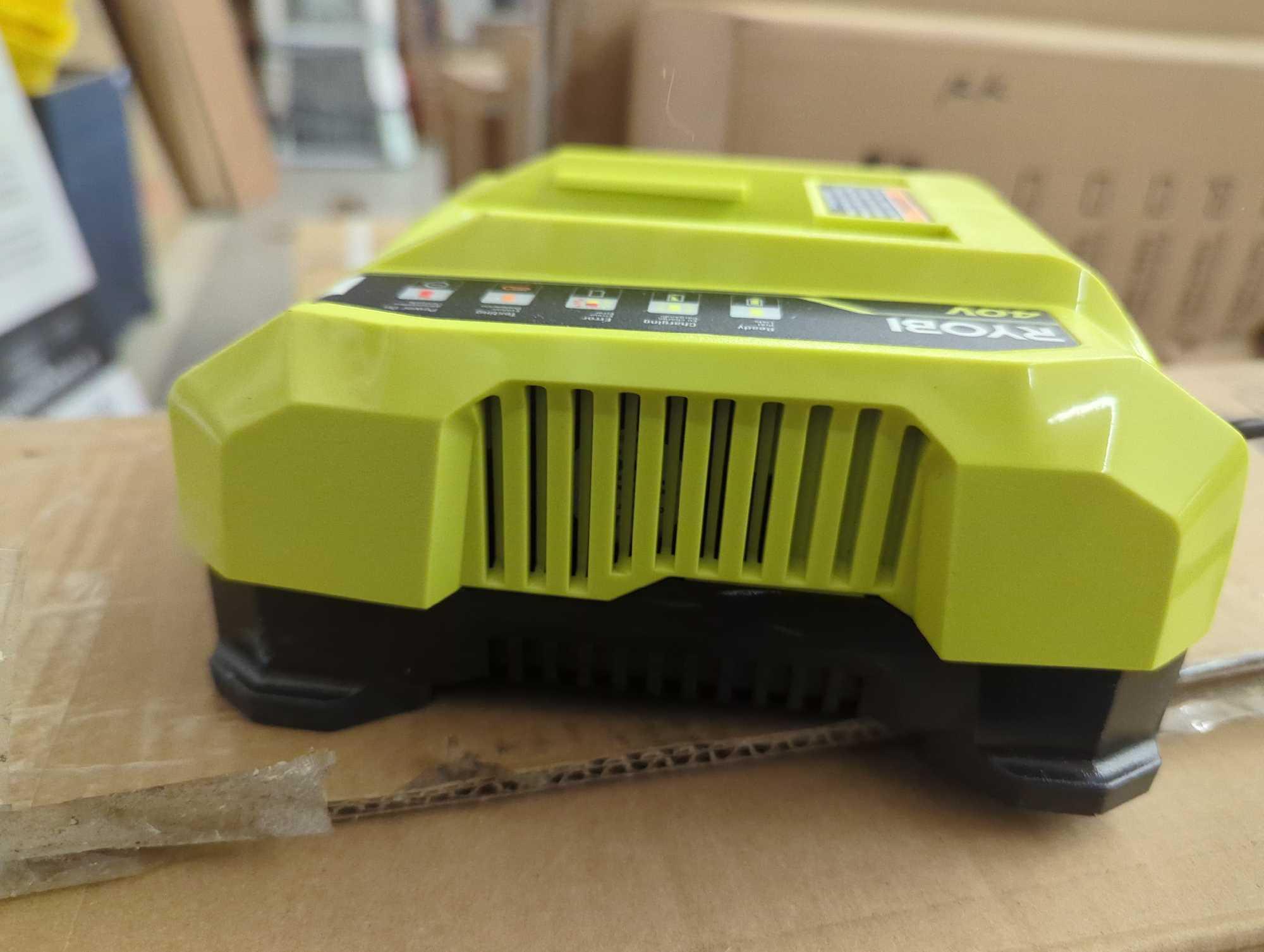 RYOBI 40V Lithium-Ion Rapid Charger, Model OP406VNM, Retail Price $119, Appears to be Used, What You