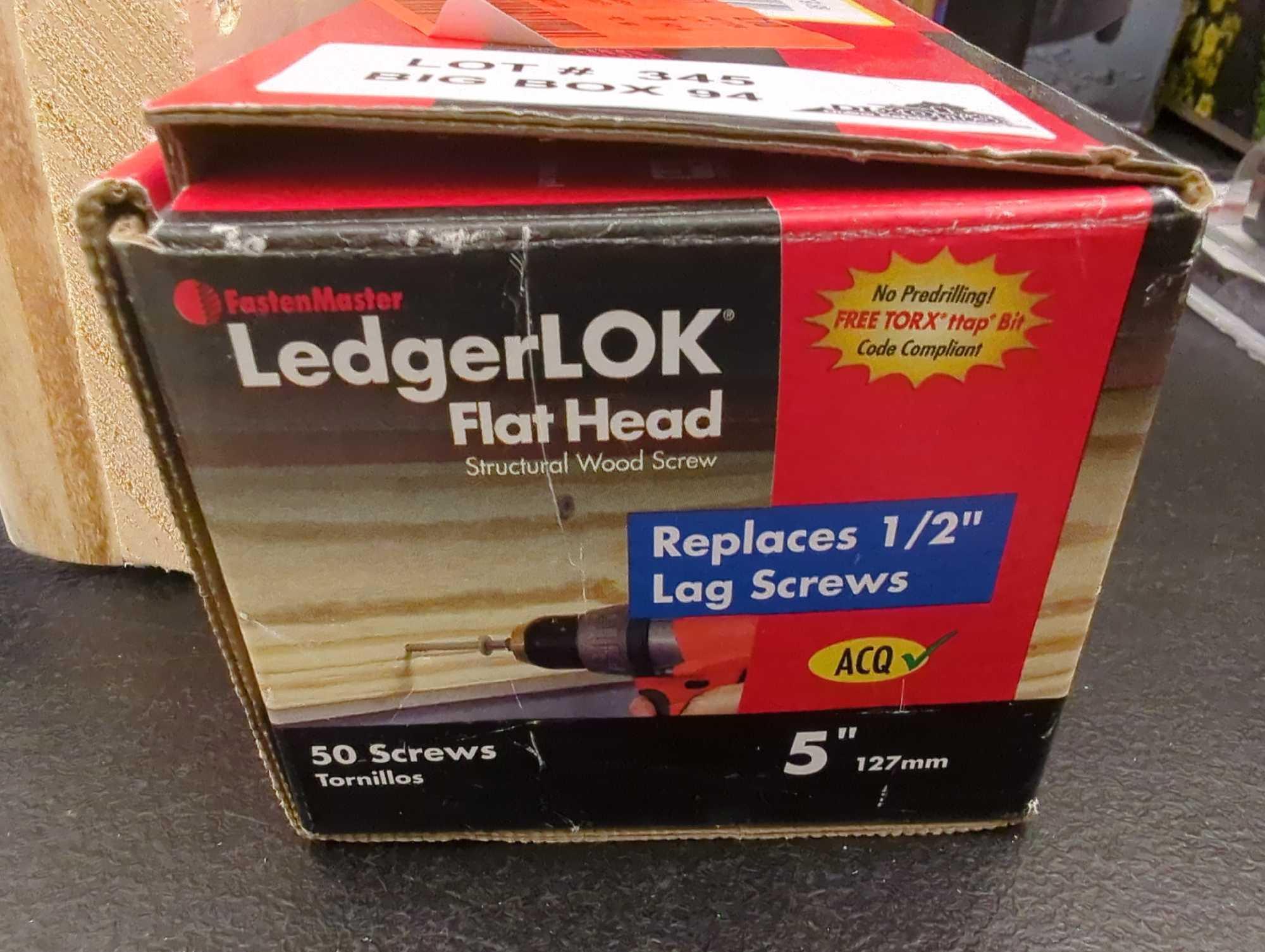 FastenMaster LedgerLOK Flat Head 5 in. Structural Wood Screw (50 Pack), Appears to be New in Open