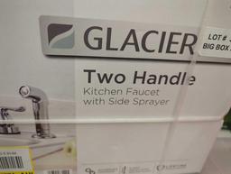 Glacier Bay Constructor Double-Handle Standard Kitchen Faucet with Side Sprayer in Polished Chrome,