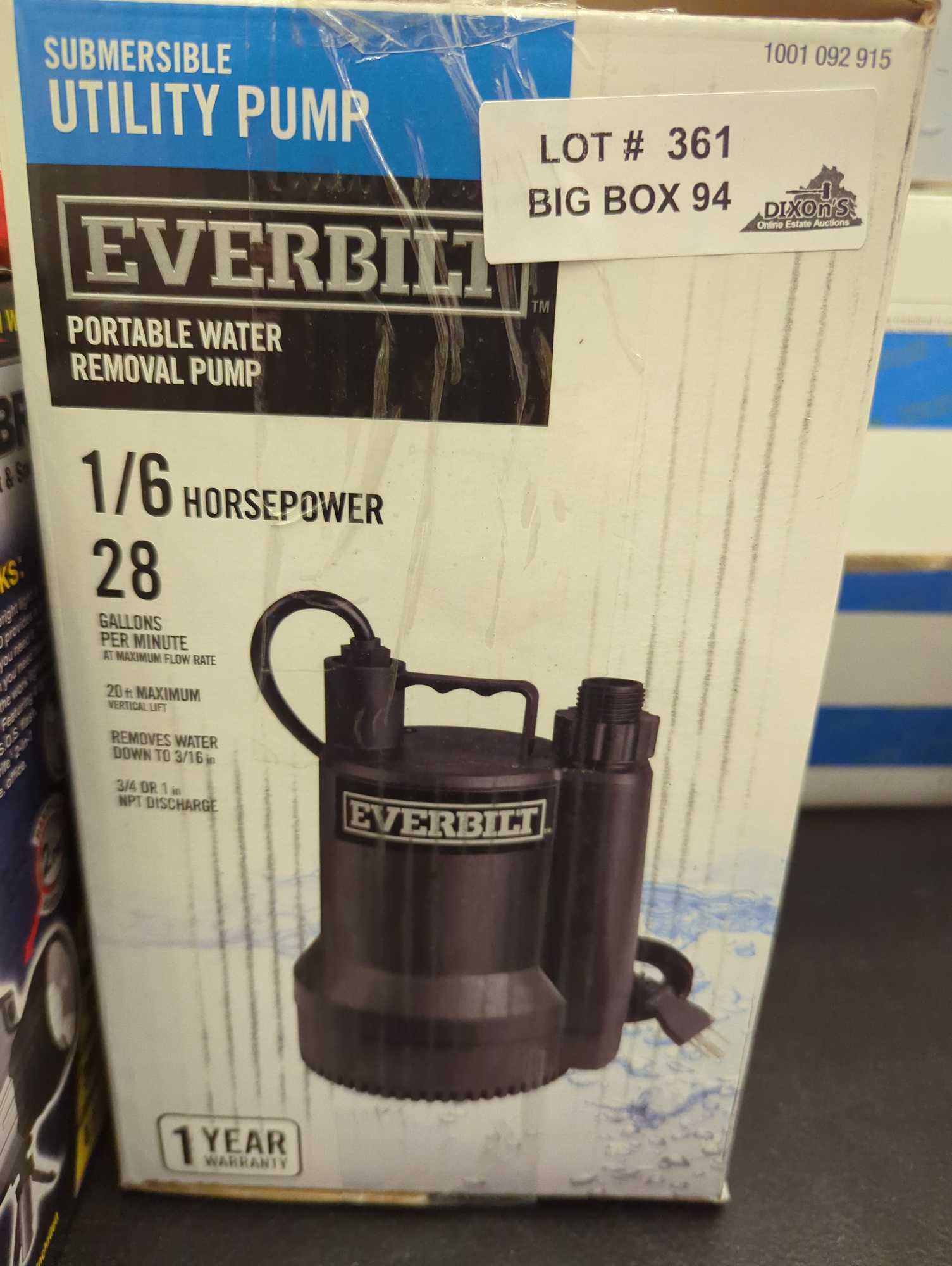 (In Wrong Box Is Missing All Parts) Everbilt 1/10 HP Non-Submersible Self-Priming Transfer Pump,
