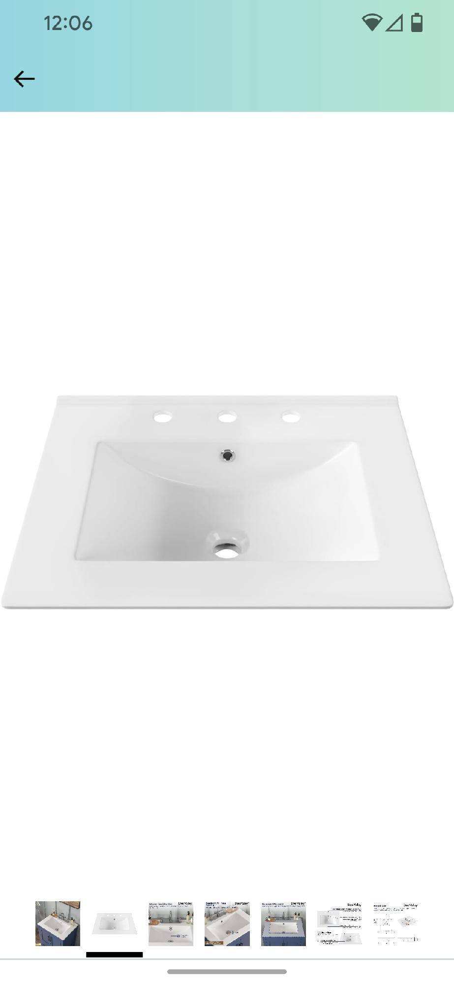 DeerValley DV-1V0097 Vanity Top Sink, 24"x18" Rectangular Drop In Bathroom Sink White Ceramic Vanity