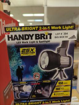 Lot of 2 HANDY BRITE Ultra-Bright LED Cordless 2-in-1 Tripod Work Light, Appears to be New in