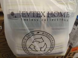 LEVTEX HOME Bayport 3-Piece Blue, Green and Cream Cotton Full/Queen Quilt Set, Retail Price $150,