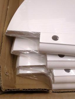 Box Lot of 4 12 in. W x 12 in. D White Floating MDF Corner Decorative Wall Shelf, Appears to be New