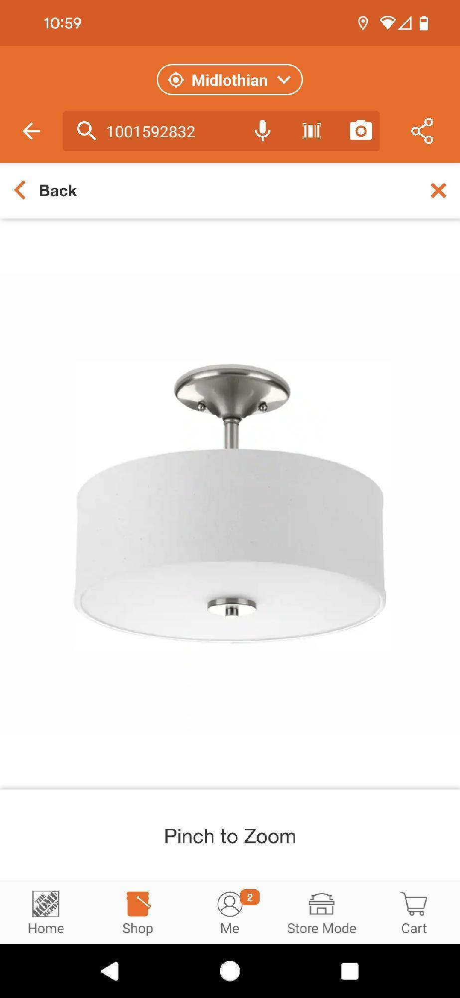 Progress Lighting Inspire Collection 13 in. Brushed Nickel LED Bedroom Semi-Flush Ceiling Mount with