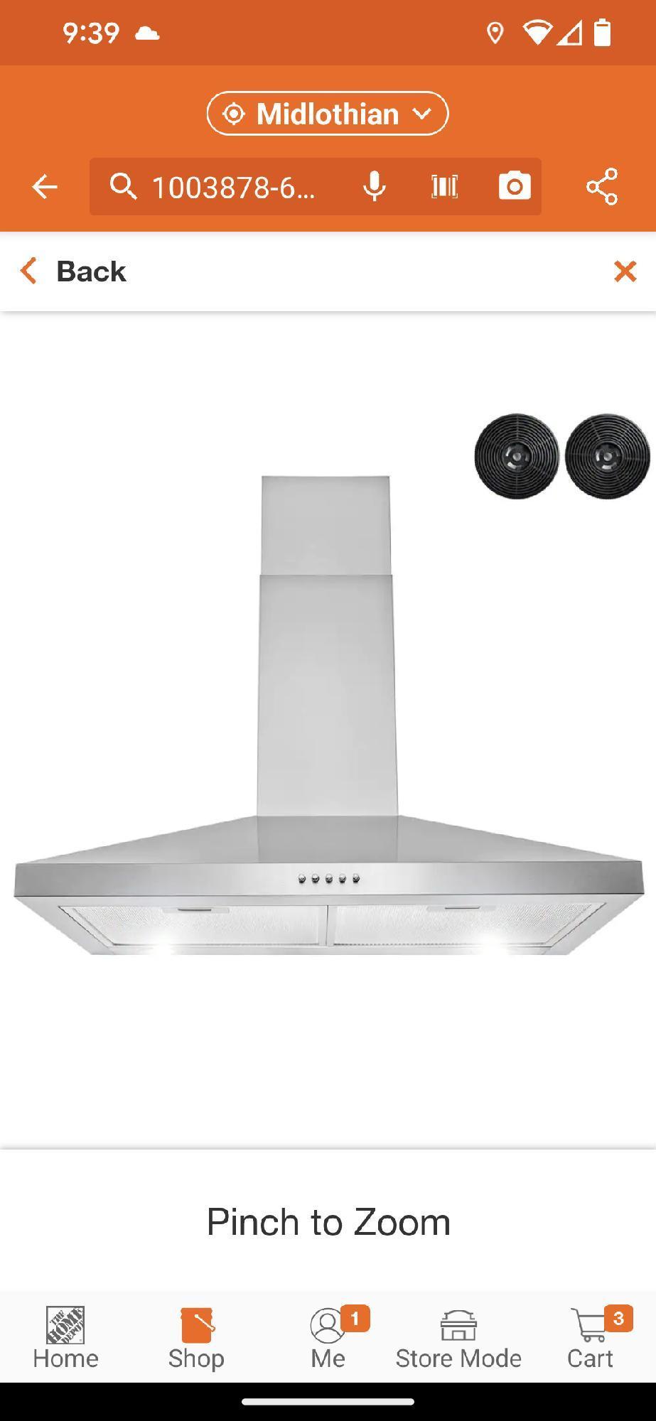 Golden Vantage 30 in. 217 CFM Convertible Kitchen Wall Mount Range Hood in Stainless Steel with Push