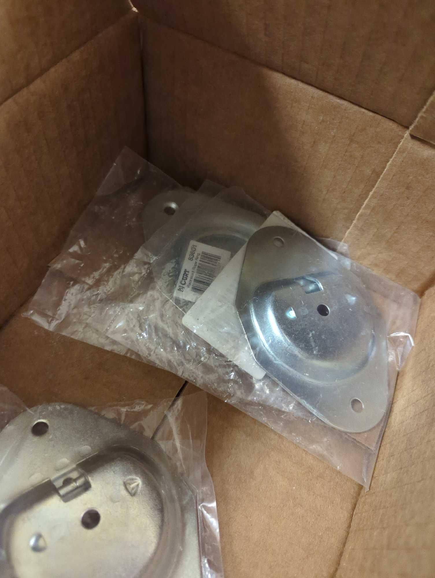 Box Lot of 4, CURT 1-3/8" x 1-7/8" Recessed Tie-Down Ring (1,200 lbs., Clear Zinc) Appears to be New