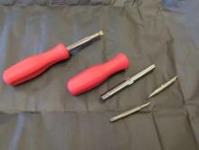 Lot of 2 TEKTON 6-in-1 Slotted Drivers (3/16 in., 1/4 in., 1/8 in., & 5/16 in.) Comes as is shown in
