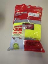 Milwaukee Large/X-Large Yellow Class 2 High Visibility Safety Vest with 10 Pockets w/Clear Safety