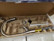KOHLER Trove Single-Handle Pull Down Sprayer Kitchen Faucet in Vibrant Stainless. Comes and open box