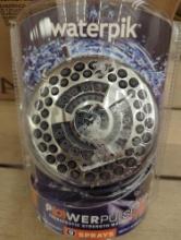 Waterpik 9-Spray 4.5 in. Single Wall Mount 1.8 GPM Fixed Shower Head in Chrome, Appears to be New in