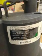 Everbilt 1/6 HP Plastic Submersible Utility Pump, Model SUP54-HD, Retail Price $109, Appears to be