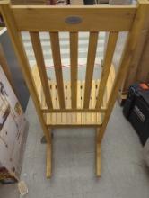 Natural Acacia Wood Outdoor Rocking Chair High Back Patio Rocking Chair, Appears to be New Out of