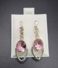 Pink Topaz Earrings $1 STS