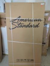American Standard Saver Silver Shine 57-in to 59-in x 57.5-in Framed Sliding Soft Close Bathtub