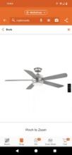 Hampton Bay Averly 52 in. Indoor Brushed Nickel Ceiling Fan with Adjustable White Integrated LED