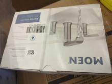 MOEN Genta 8 in. Widespread Double Handle Bathroom Faucet in Spot Resist Brushed Nickel (Valve