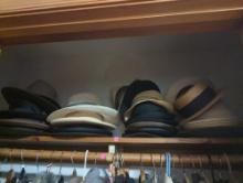 (BR1) LOT OF MISC HATS, STRAW HATS, CAMPAIGN HAT, CLOTH HATS, ETC
