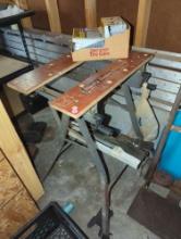 (GAR) LOT OF 3 ITEMS, BLACK& DECKER WORKMATE SAW HORSE, USED, COMES WITH SAWHORSE BRACKETS, DOLLY.