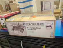 Glacier Bay 25 in. Drop in Single Bowl 20-Gauge Stainless Steel Kitchen Sink, Model HDSB252284,