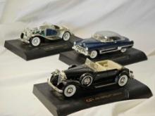 Lot of 3 Vintage Cars. Includes 1935 Duesenberg SSJ and more.