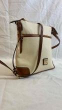 Super Clone Dooney and Bourke Cream Leather Purse. Measures approx. 10 in x 10 in x 4 in.