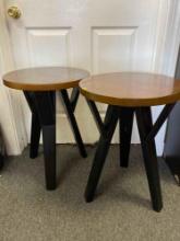 Lot of 2 Ashley Brown and Black Wood Occasional...Side Tables. Measures approx. 18 in x 24 in.