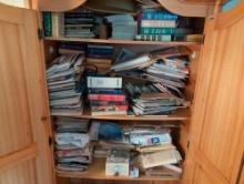 (DBR1) CONTENTS OF ARMOIRE TO INCLUDE: ANTIQUE BUYING GUIDES, TRAVEL MAGAZINES, READER'S DIGEST