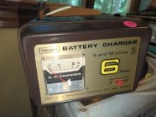 (LDR) SEARS 6 AMP BATTERY CHARGER, 6 VOLT AND 12 VOLT, RETAIL PRICE $55, APPEARS TO BE USED, WHAT