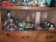 (UPBR2) LOT OF MISC. ORIENTAL ITEMS TO INCLUDE: VINTAGE/ANTIQUE JAPANESE GEISHA DOLLS, JAPANESE