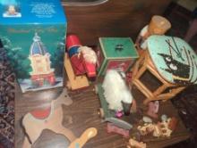 (UPBR2) LOT OF ASSORTED ITEMS INCLUDING 1998 ANIMALIA PRITCHETT AND SHELBY WALL CLOCK, WOODEN