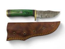 Handmade Damascus steel knives with custom wood, bone, horn or resin handles. The knives are made