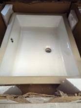 DEERVALLEY Ursa 19.72 in. Rectangular Undermount Bathroom Sink in White with Overflow Drain, Appears