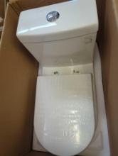 HOROW 1-piece 0.8/1.28 GPF Dual Flush Round Toilet in White with Durable UF Seat Included, Appears