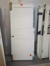 Jeld-Wen White Shaker 2 Panel Prehung Door with Left Hand Inswing, Approximate Dimensions - 80" H x